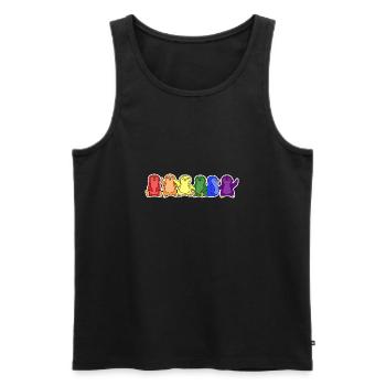 Conception de pingouin drapeau LGBT + pour les personnes LGBT + - Débardeur bio Premium Homme - noir - Devant - AI Model Male 178 light (178cm)
