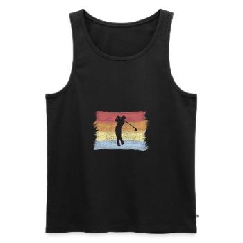 Golfer vintage Golf retro - Männer Premium Bio Tank Top - Schwarz - Vorne - AI Model Male 178 light (178cm)