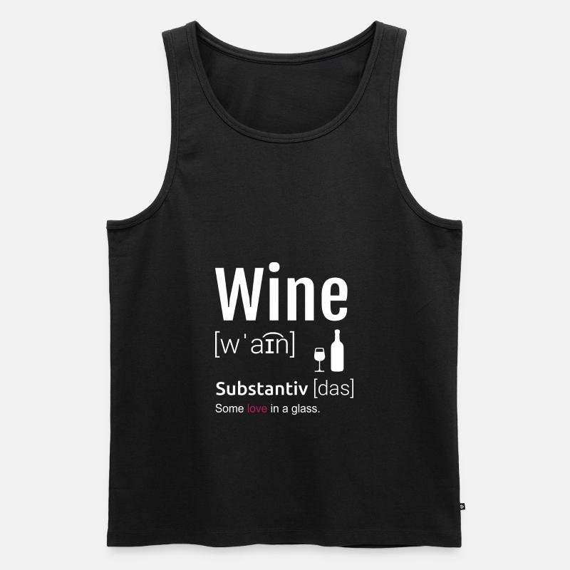 Wein Definition Spruch - Männer Premium Bio Tank Top - Schwarz