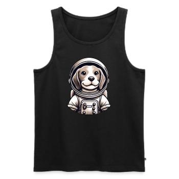 Aventure spatiale de l’astronaute Beagle - Débardeur bio Premium Homme - noir - Devant - AI Model Male 178 light (178cm)