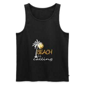 Der Strand ruft - Männer Premium Bio Tank Top - Schwarz - Vorne - AI Model Male 178 light (178cm)