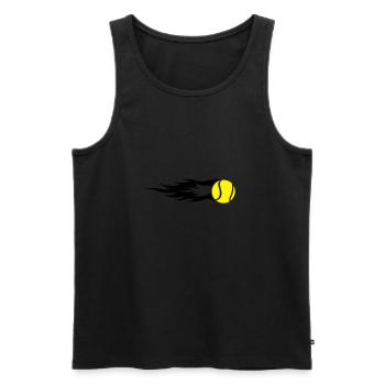 Tennis ball on fire - Men's Premium Organic Tank Top - black - Front - Michal (187cm)