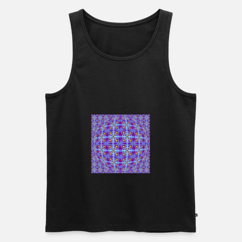 FRACTAL PATTERN LIGHT OP ART - Männer Premium Bio Tank Top - Schwarz