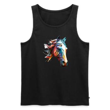 Un cadeau spécial pour les passionnés de chevaux - Débardeur bio Premium Homme - noir - Devant - AI Model Male 178 light (178cm)