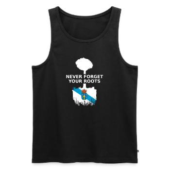 Galicien Galicia Roots - Männer Premium Bio Tank Top - Schwarz - Vorne - AI Model Male 178 light (178cm)