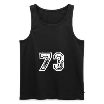 73 nombre de maillots - Débardeur bio Premium Homme - noir - Devant - Michal (187cm)