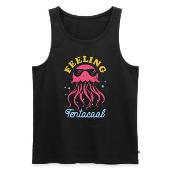 Feeling Tentacool - Jellyfish with Tentacles - Men's Premium Organic Tank Top - black - Front - AI Model Male 178 light (178cm)