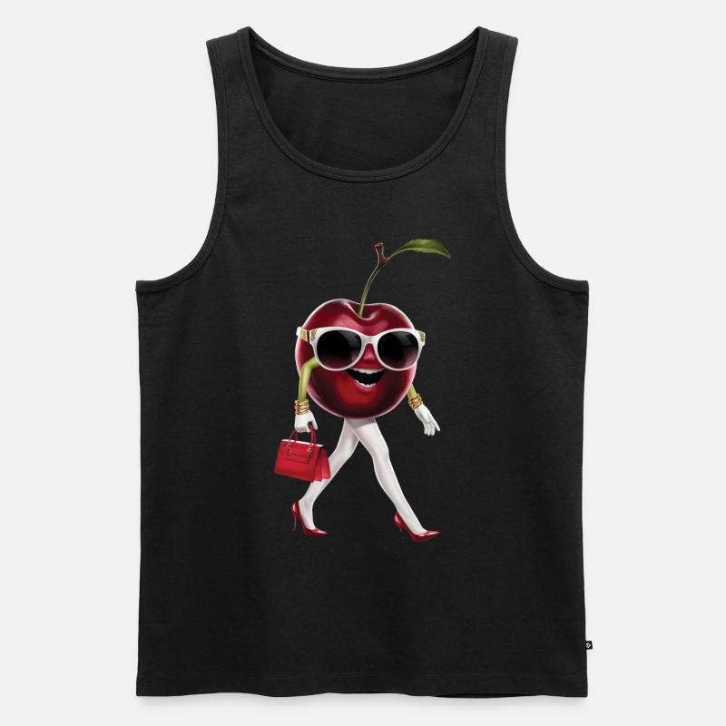 Frauen Kirsche - Männer Premium Bio Tank Top - Schwarz