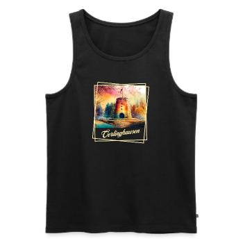 Oerlinghausen - Kumsttonne on the Tönsberg - Men's Premium Organic Tank Top - black - Front - Michal (187cm)