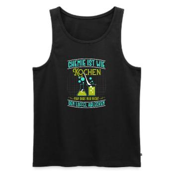 Chemistry Is Like Cooking Funny Chemist Lab - Men's Premium Organic Tank Top - black - Front - Michal (187cm)