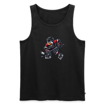 Coole Cartoon Ente Eishockeyspieler - Männer Premium Bio Tank Top - Schwarz - Vorne - Michal (187cm)