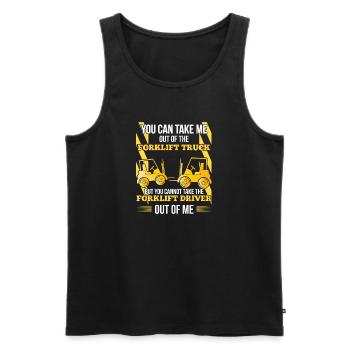 Gabelstaplerfahrer Spruch lustig Lager Logistik - Männer Premium Bio Tank Top - Schwarz - Vorne - Michal (187cm)