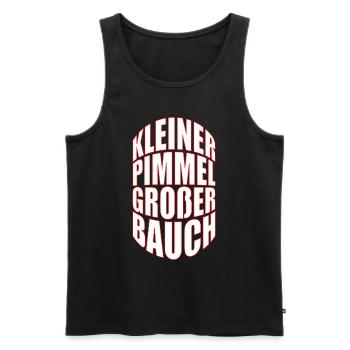 Funshirt Kleiner Pimmel großer Bauch, lustiges JGA - Männer Premium Bio Tank Top - Schwarz - Vorne - AI Model Male 178 light (178cm)