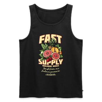 Approvisionnement rapide dans le monde entier Fruits et plus encore... - Débardeur bio Premium Homme - noir - Devant - AI Model Male 178 light (178cm)