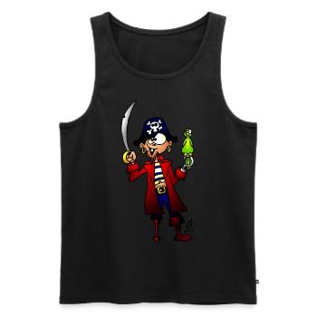 Pirat - Männer Premium Bio Tank Top - Schwarz - Vorne - AI Model Male 178 light (178cm)