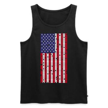8Bit Retro 4 juillet États-Unis - Débardeur bio Premium Homme - noir - Devant - Michal (187cm)