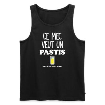 Ce mec veut un Pastis - Débardeur bio Premium Homme - noir - Devant - Michal (187cm)
