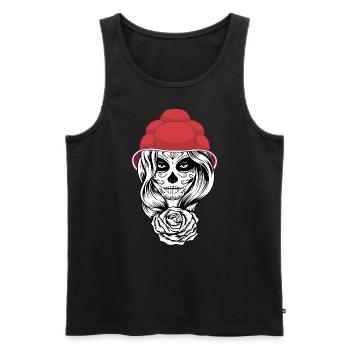 Schwarzwaldmädel Bollenhut - Männer Premium Bio Tank Top - Schwarz - Vorne - Michal (187cm)