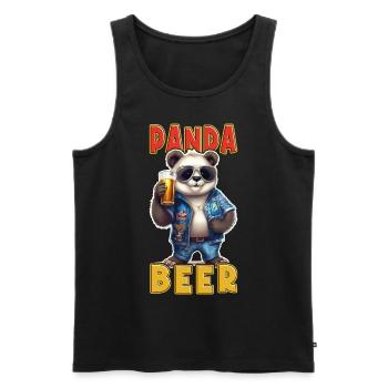 Panda Beer Beer Bear Funny Saying Humor Party - Men's Premium Organic Tank Top - black - Front - AI Model Male 178 light (178cm)