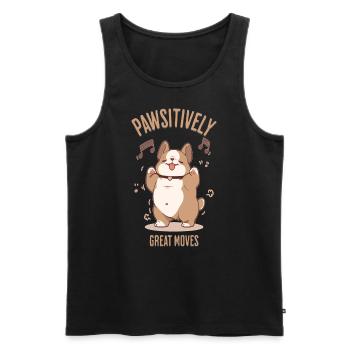 Cute English Bulldog Dog Dancing - Men's Premium Organic Tank Top - black - Front - Michal (187cm)