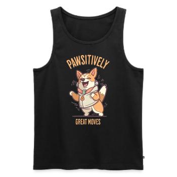 Cute German Shepherd Lover Tanzhun - Men's Premium Organic Tank Top - black - Front - AI Model Male 178 light (178cm)