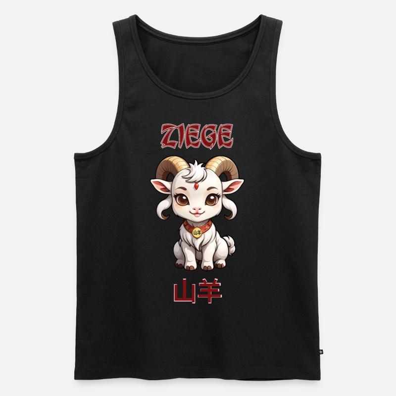 Ziege - chinesisches Sternzeichen - Astrologie - Männer Premium Bio Tank Top - Schwarz
