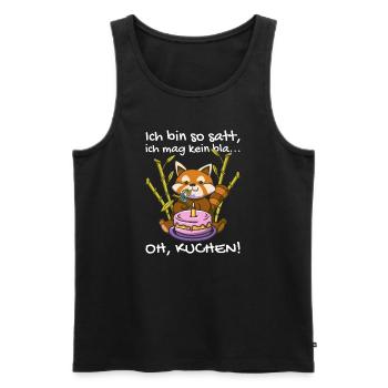 Süßer Kleiner Panda Bambus Natur - Männer Premium Bio Tank Top - Schwarz - Vorne - Michal (187cm)