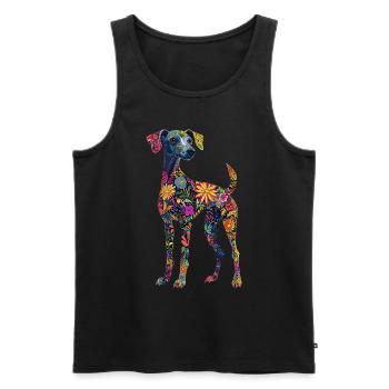 Whippet - Männer Premium Bio Tank Top - Schwarz - Vorne - AI Model Male 178 light (178cm)