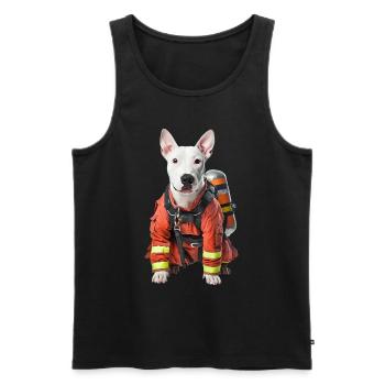 Bullterrier - Männer Premium Bio Tank Top - Schwarz - Vorne - Michal (187cm)