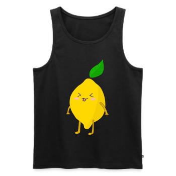 Lemon that is sour - Men's Premium Organic Tank Top - black - Front - AI Model Male 178 light (178cm)