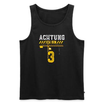 Achtung Ich Bin 3 - Männer Premium Bio Tank Top - Schwarz - Vorne - Michal (187cm)