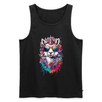 Einhorn süß cool niedlich Pony - Männer Premium Bio Tank Top - Schwarz - Vorne - Michal (187cm)