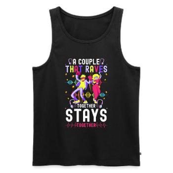 Rave House Musik Energie - Männer Premium Bio Tank Top - Schwarz - Vorne - Michal (187cm)