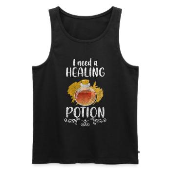 Potion Natural Plants Tea - Men's Premium Organic Tank Top - black - Front - AI Model Male 178 light (178cm)