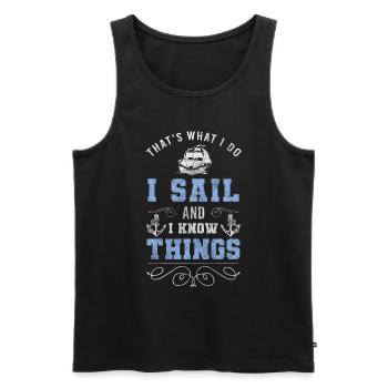 Sailboat Captain Beach Holiday - Men's Premium Organic Tank Top - black - Front - Michal (187cm)