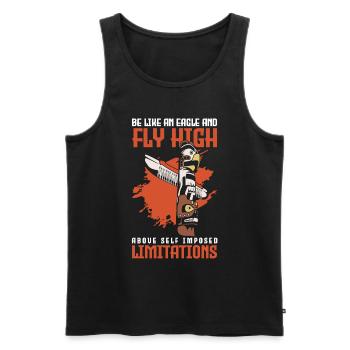 Indian Ritual Feather Chief - Men's Premium Organic Tank Top - black - Front - AI Model Male 178 light (178cm)