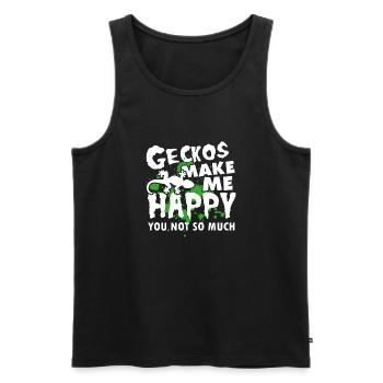 Geckos Make Me Happy - Men's Premium Organic Tank Top - black - Front - Michal (187cm)