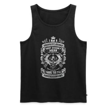 Security guard security order - Men's Premium Organic Tank Top - black - Front - AI Model Male 178 light (178cm)