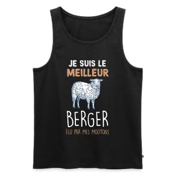 Le meilleur berger de moutons cadeau métier - Débardeur bio Premium Homme - noir - Devant - Michal (187cm)