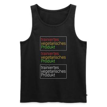 trainiert-vegetarisches Produkt - Männer Premium Bio Tank Top - Schwarz - Vorne - Michal (187cm)