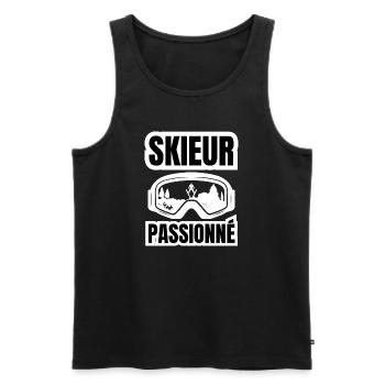 skieur passionné - Débardeur bio Premium Homme - noir - Devant - Michal (187cm)