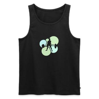 Weightlifting Gym Kraftsport Gym - Männer Premium Bio Tank Top - Schwarz - Vorne - Michal (187cm)