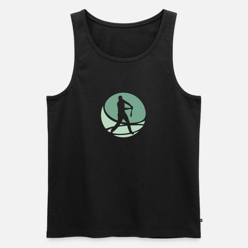 Baseballer Baseball Baserunner - Männer Premium Bio Tank Top - Schwarz