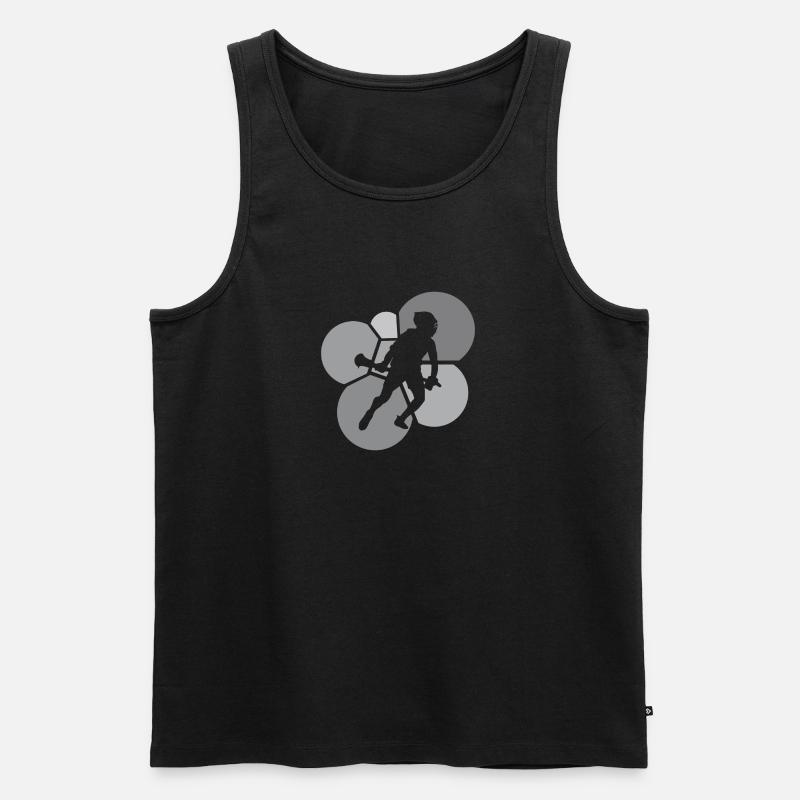 Lacrosse Intercrosse Crosse - Männer Premium Bio Tank Top - Schwarz