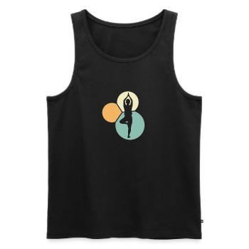 Pilates Mantra - Men's Premium Organic Tank Top - black - Front - AI Model Male 178 light (178cm)