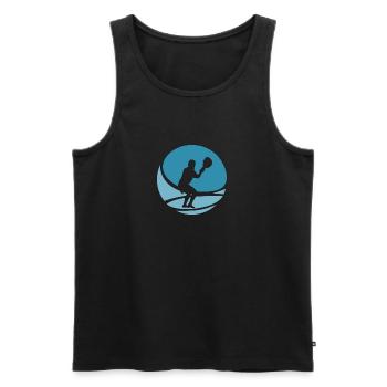 Intercrosse Lacrosse Fogo - Men's Premium Organic Tank Top - black - Front - Michal (187cm)