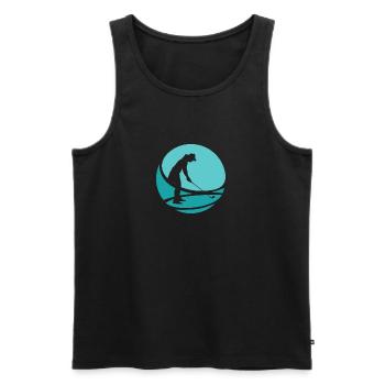 Golf Driver Golfer - Men's Premium Organic Tank Top - black - Front - AI Model Male 178 light (178cm)
