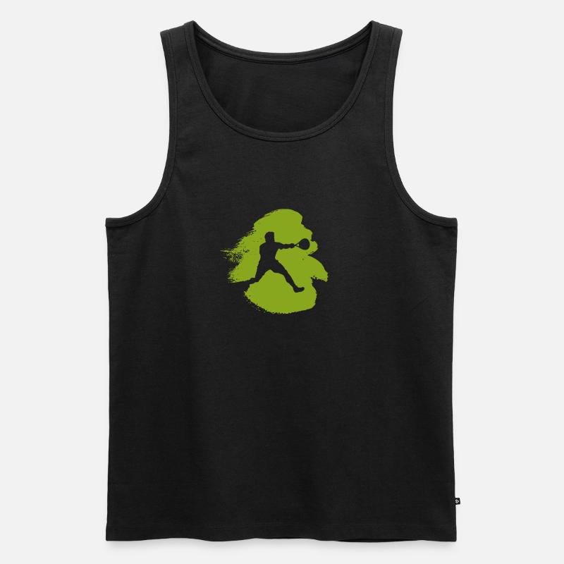 Squash Spieler Schläger Schläger - Männer Premium Bio Tank Top - Schwarz