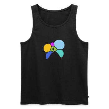 Climbing wall, rock climbing, mountain - Men's Premium Organic Tank Top - black - Front - AI Model Male 178 light (178cm)