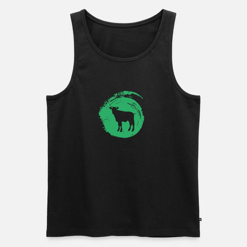 Rind Bauer Kuh - Männer Premium Bio Tank Top - Schwarz
